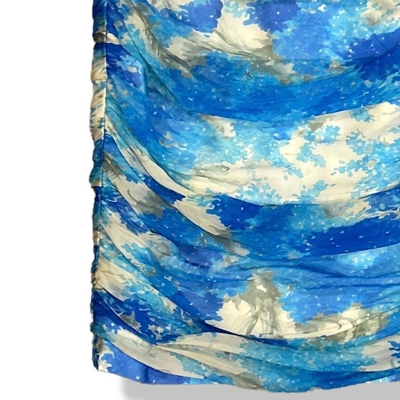 NWT Carmen Marc Valvo Silk Formal Mini Dress Sleeveless Beaded Applique Size 12 - Picture 10 of 12